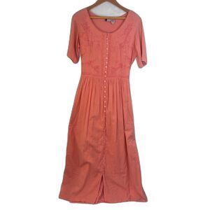 Together VTG Fairy Core Whimsical Prairie Dress Embroidered Cottage Core Size MD